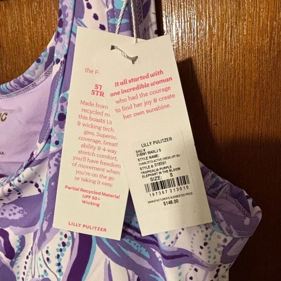 Lilly Pulitzer UPF 50+ Luxletic Charlotta Active Dress -Elephant in the bloom - Picture 5 of 6